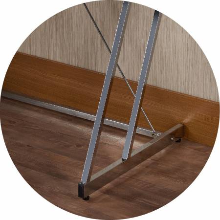 Stylish table legs are protected with soft hats to avoid collisions and injuries.